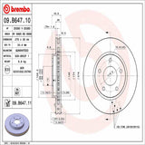 Brembo OE Front Brake Kit (Prem NAO Ceramic Pads/Prem UV Coat Rotors) - 01-05 Chrysler Sebring by Brembo KT00953-BRE