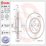 Brembo OE Front Brake Kit (Prem NAO Ceramic Pads/Prem UV Coat Rotors) - 07-12 Acura RDX/10-11 Honda Accord Crosstour by Brembo KT00185-BRE