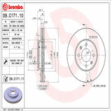 Brembo OE Front Brake Kit (Prem NAO Ceramic Pads/Prem UV Coat Rotors) - 12-20 Hyundai Accent/12-19 Kia Rio by Brembo KT00829-BRE