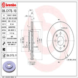 Brembo OE Front Brake Kit (Prem NAO Ceramic Pads/Prem UV Coat Rotors) - 12-20 Hyundai Accent/12-19 Kia Rio by Brembo KT00890-BRE