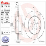 Brembo OE Rear Brake Kit (Prem NAO Ceramic Pads/Prem UV Coat Rotors) - 07-10 Ford Edge/07-10 Lincoln MKX/07-12 Mazda CX-7 by Brembo KT00136-BRE