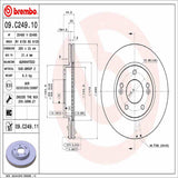Brembo OE Front Brake Kit (NAO Brake Pads/Prem UV Coat Rotors) - 17-22 Hyundai Elantra/ Kia Niro/ Hyundai Ioniq by Brembo KT00056-BRE