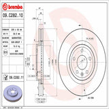 Brembo OE Front Brake Kit (Prem NAO Ceramic Pads/Prem UV Coat Rotors) - 11-19 Ford Explorer/09-19 Flex/10-19 Taurus by Brembo KT00602-BRE