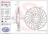 Brembo OE 2019 Audi A3 Quattro/19-20 Q3/15-20 S3 Front Prem Cross Drill UV Coat Rotor by Brembo 09-C306-1X-BRE