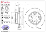 Brembo OE Rear Brake Kit (Prem NAO Ceramic Pads/Prem UV Coat Rotors) - BMW by Brembo KT00A95-BRE
