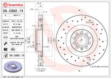Brembo OE Front Brake Kit (Prem NAO Ceramic Pads/Prem Cross Drill UV Coat Rotors) - VW/Audi by Brembo KTX0140-BRE