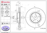 Brembo OE Front Brake Kit (Prem NAO Ceramic Pads/Prem UV Coat Rotors) - 05-11 Legacy/10-11 Outback by Brembo KT00993-BRE