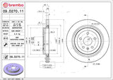 Brembo OE Rear Brake Kit (Prem NAO Ceramic Pads/Prem UV Coat Rotors) - 08-14 Cadillac CTS/10-16 SRX/10-15 Chevy Camaro by Brembo KT00680-BRE