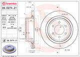 Brembo OE Rear Brake Kit (Prem NAO Ceramic Pads/Prem UV Coat Rotors) - 12-18 Ford F-150 by Brembo KT00681-BRE