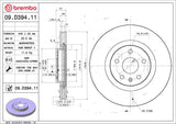 Brembo OE Front Brake Kit (Prem NAO Ceramic Pads/Prem UV Coat Rotors) - 08-14 Cadillac CTS by Brembo KT00652-BRE