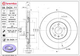 Brembo OE Rear Brake Kit (Prem NAO Ceramic Pads/Prem UV Coat Rotors) - Audi by Brembo KT00994-BRE