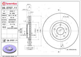 Brembo OE Front Brake Kit (Prem NAO Ceramic Pads/Prem UV Coat Rotors) - 07-08 Infiniti G35/08-13 G37/14-15 Q60 by Brembo KT00A28-BRE