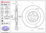 Brembo OE Rear Brake Kit (Prem NAO Ceramic Pads/UV Coat Brake Discs) - Audi by Brembo KT00263-BRE