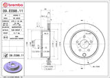 Brembo OE Rear Brake Kit (Prem NAO Ceramic Pads/Friction Brake Discs) 13-16 Scion FR-S by Brembo KT00228-BRE