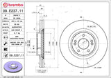 Brembo OE Front Brake Kit (NAO Brake Pads/Grooved UV Coat Rotors) - 19-22 Hyundai Santa Fe/ Hyundai Veloster N by Brembo KT00177-BRE