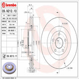 Brembo OE Front Brake Kit (Prem NAO Ceramic Pads/Prem UV Coat Rotors) - 08-20 Dodge Challenger/07-10 Jeep Grand Cherokee by Brembo KT00844-BRE