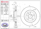 Brembo OE Front Brake Kit (Prem NAO Ceramic Pads/Prem UV Coat Rotors) - 13-16 Mercedes GL350 by Brembo KT00118-BRE