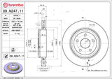 Brembo OE Rear Brake Kit (Prem NAO Ceramic Pads/Prem UV Coat Rotors) - 12-17 Jeep Grand Cherokee/12-18 Tesla S by Brembo KT00643-BRE
