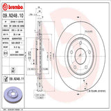 Brembo OE Front Brake Kit (Prem NAO Ceramic Pads/Prem UV Coat Rotors) - 20-23 Jeep Gladiator/18-23 Wrangler/09-14 VW Routan by Brembo KT00815-BRE