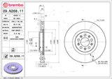 Brembo OE Front Brake Kit (Prem NAO Ceramic Pads/Prem UV Coat Rotors) - 15-17 Chrysler 200/14-20 Jeep Cherokee by Brembo KT00886-BRE