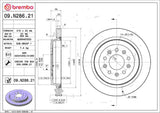 Brembo OE Rear Brake Kit (Prem NAO Ceramic Pads/Prem UV Coat Rotors) - 13-19 Cadillac ATS/14-19 CTS by Brembo KT00645-BRE