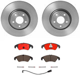 Brembo OE Front Brake Kit (Prem NAO Ceramic Pads/Prem UV Coat Rotors) - 16-20 Fiat 500X/17-21 Jeep Compass/15-20 Renegade by Brembo KT00028-BRE