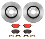 Brembo OE Front Brake Kit (Prem NAO Ceramic Pads/Prem UV Coat Rotors) - 03-06 Infiniti FX35/FX45/05-06 Nissan Altima by Brembo KT00099-BRE