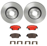 Brembo OE Front Brake Kit (Prem NAO Ceramic Pads/Prem UV Coat Rotors) - 11-15 Hyundai Sonata/11-16 Kia Optima by Brembo KT00105-BRE
