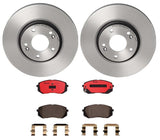 Brembo OE Front Brake Kit (Prem NAO Ceramic Pads/Prem UV Coat Rotors) - 2015 Hyundai Sonata/10-17 Tucson by Brembo KT00106-BRE