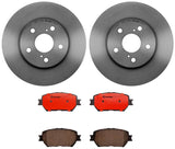 Brembo OE Front Brake Kit (NAO Brake Pads/Grooved UV Coat Rotors) - 19-22 Hyundai Santa Fe/ Hyundai Veloster N by Brembo KT00177-BRE