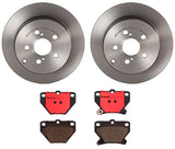 Brembo OE Rear Brake Kit (Prem NAO Ceramic Pads/Prem UV Coat Rotors) - 00-05 Toyota Celica/05-06 Corolla/03-08 Matrix by Brembo KT00223-BRE