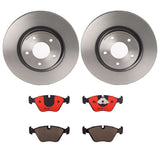 Brembo OE Front Brake Kit (Prem NAO Ceramic Pads/Prem UV Coat Rotors) - 90-03 Jaguar Vanden Plas/90-97 XJ6/98-03 XJ8 by Brembo KT00720-BRE