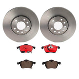 Brembo OE Front Brake Kit (Prem NAO Ceramic Pads/Prem UV Coat Rotors) - 99-03 Saab 9-3/99-09 9-5/01-05 Saturn L300 by Brembo KT00802-BRE