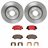 Brembo OE Front Brake Kit (Prem NAO Ceramic Pads/Prem UV Coat Rotors) - 12-20 Hyundai Accent/12-19 Kia Rio by Brembo KT00890-BRE