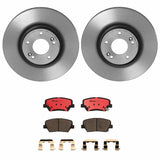 Brembo OE Front Brake Kit (Prem NAO Ceramic Pads/Prem UV Coat Rotors) - 12-17 Hyundai Azera/10-12 Santa Fe by Brembo KT00948-BRE
