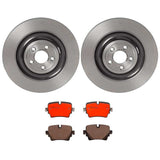 Brembo OE Rear Brake Kit (Prem NAO Ceramic Pads/Prem UV Coat Rotors) - 14-21 Jaguar F-Type/16-19 XJ/18-19 XJR575 by Brembo KT00989-BRE