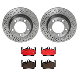 Brembo OE Rear Brake Kit (Prem NAO Ceramic Pads/Prem UV Coat Rotors) - Porsche by Brembo KT00B07-BRE