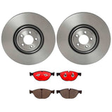 Brembo OE Front Brake Kit (Prem NAO Ceramic Pads/Prem UV Coat Rotors) - 10-15 Jaguar XF by Brembo KT00C25-BRE