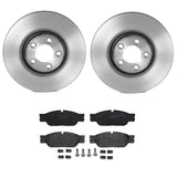Brembo OE Front Brake Kit (Prem LowMet Pads/Prem UV Coat Rotors) - 03-05 Jaguar S-Type/04-05 Vanden Plas/XJ8 by Brembo KT04193-BRE