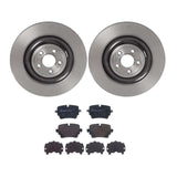 Brembo OE Rear Brake Kit (Prem LowMet Pads/Prem UV Coat Rotors) - 14-21 Jaguar F-Type/16-19 XJ/16-17 XJR/2018 XJR575 by Brembo KT04345-BRE