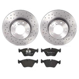 Brembo OE Rear Brake Kit (Prem NAO Ceramic Pads/Prem Cross Drill UV Coat Rotors) - Audi by Brembo KTX4067-BRE