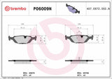 Brembo OE Prem NAO Ceramic Pads (Rear) - BMW by Brembo P06009N-BRE