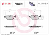 Brembo OE Prem NAO Ceramic Pads (Rear) - BMW by Brembo P06023N-BRE