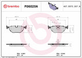 Brembo OE Prem NAO Ceramic Equivalent Pads (Rear) - BMW by Brembo P06025N-BRE