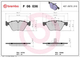 Brembo OE Prem LowMet Pads (Front) - BMW by Brembo P06036-BRE