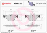 Brembo OE Prem NAO Ceramic Equivalent Pads (Front) - BMW by Brembo P06043N-BRE