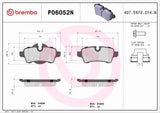Brembo OE Prem NAO Ceramic Equivalent Pads (Rear) - MINI by Brembo P06052N-BRE