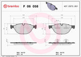 Brembo OE Prem LowMet Equivalent Pads (Front) - BMW by Brembo P06058-BRE