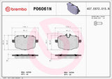 Brembo OE Prem NAO Ceramic Equivalent Pads Rear) - BMW by Brembo P06061N-BRE