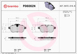 Brembo OE Prem NAO Ceramic Pads (Rear) - BMW by Brembo P06062N-BRE